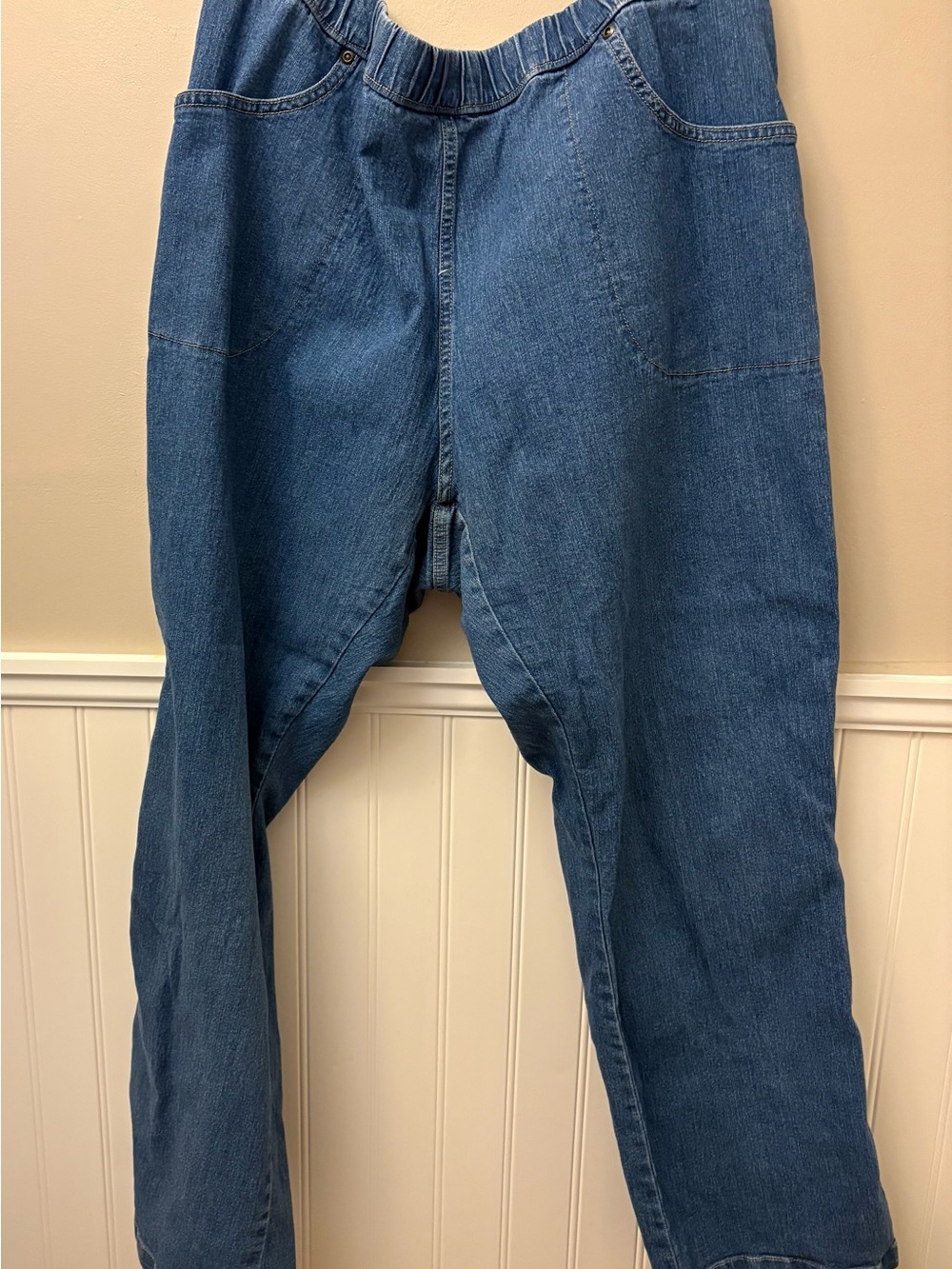 Women’s Elastic-Waist Denim Jeans - Blue